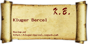 Kluger Bercel névjegykártya